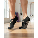 Calcetines Antideslizantes Para Yoga Pilates Danza Gimnasia Negro Lisa 32-40