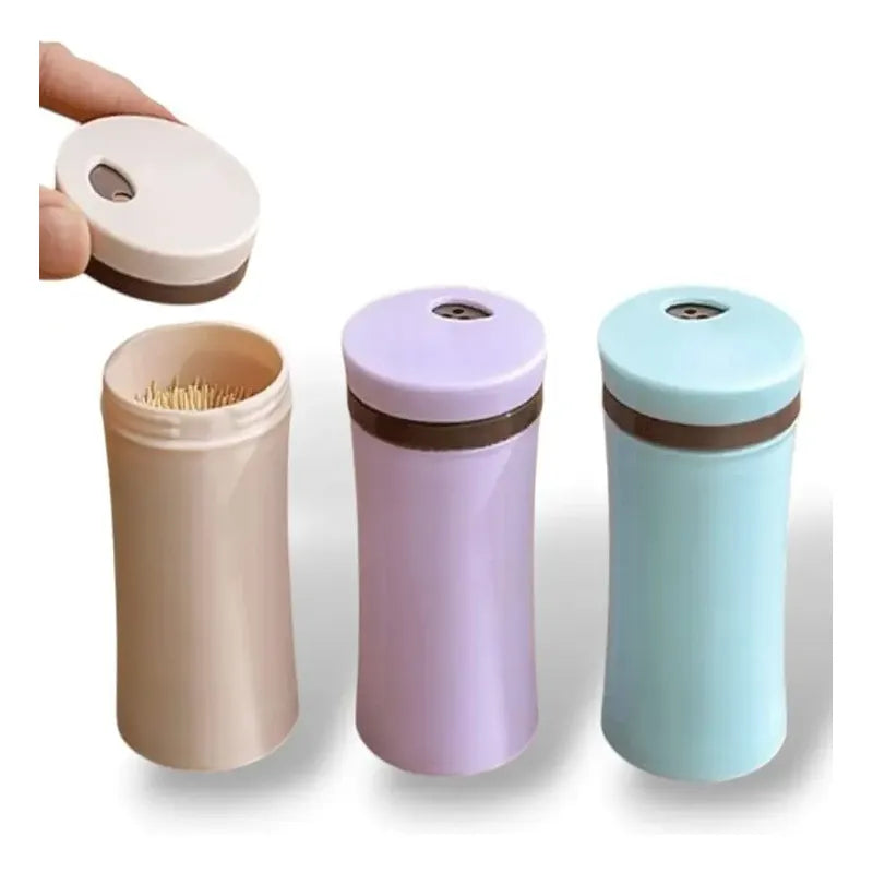Porta Escarbadientes Palillero Caja Pequeño Bambu Coctelera