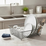 Seca Plato Platera Porta Loza Escurridor Plato Alto Metalico Gris