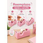 Porta Scotch Dispensador Cinta Adhesiva Para Escritorio Verde Claro