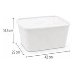 X3 Caja Cesta Organizadora Plastica Con Tapa Apilable 14ltrs