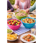 X2 Bowl Plastico Ensaladera Multiuso Para Cocina Resistente Fucsia
