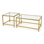 Mesa De Centro 2 Mesita Centro Cuadrada Y Rectangular Nido Dorado
