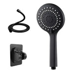 Ducha Teléfono Manguera Soporte Acero Inox Negro X2 Kit