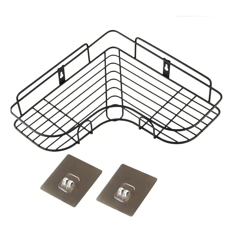 Soporte De Esquina Para Champú Y Jabón Dmss Baño Adhesivo Hierro Negro