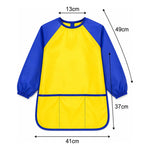 Mandil Bata Arte Infantil Mangas Largas Pintura Impermeable Celeste/azul Liso