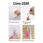 Ganchos De Pared Autoadhesivo Multiuso Colgador 6 Piezas Transparente