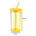 Vaso De Vidrio Con Bombilla Cilindro Para Bebidas Y Frías