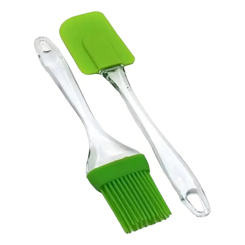 Espátula Y Brocha Silicona Sun Shine Cocina Repostería Asados Pack De 2