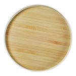 Bandeja Redonda De Servir De Melamina Grano De Madera 30cm