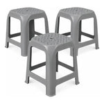 Pack De 3 Pisos Plastico Taburete Cuadrado Banco Silla 46cm