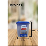 X4 Tapper Fuente Hermetico Plastico Comida Alimentos Frutas Azul