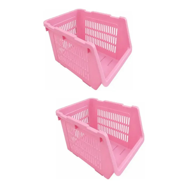 Organizador Gaveta Multiuso Apilable Ventilado Kendy Pack2 Rosa
