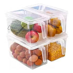 Pack De 4 Cajas Organizadoras Transparentes Para Refrigerador Con Tapa A Presión Transparente