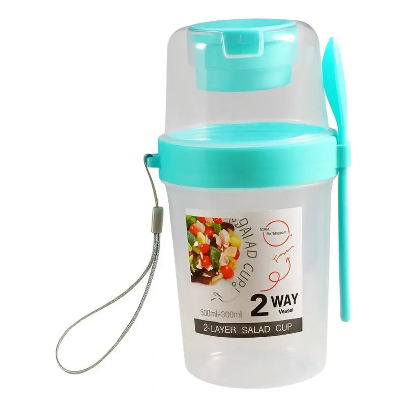 Contenedor De Comida Aderezo Ensalada Tarro Hermético 500ml