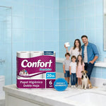 Papel Higienico Confort Rendiplus Doble Hoja 6un X 20m