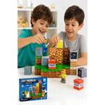 Minecraft Set Cubos Magnéticos Caja Pixel Diseños 32 Piezas 32 Minecraf
