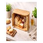 Panera De Bambu Natural Con Tapa Corredera Plegable Multiuso Madera Bambú Natural
