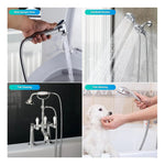 Pack X2 Manguera Ducha Flexible Extensible Acero Inoxidable  Plateado Brillante