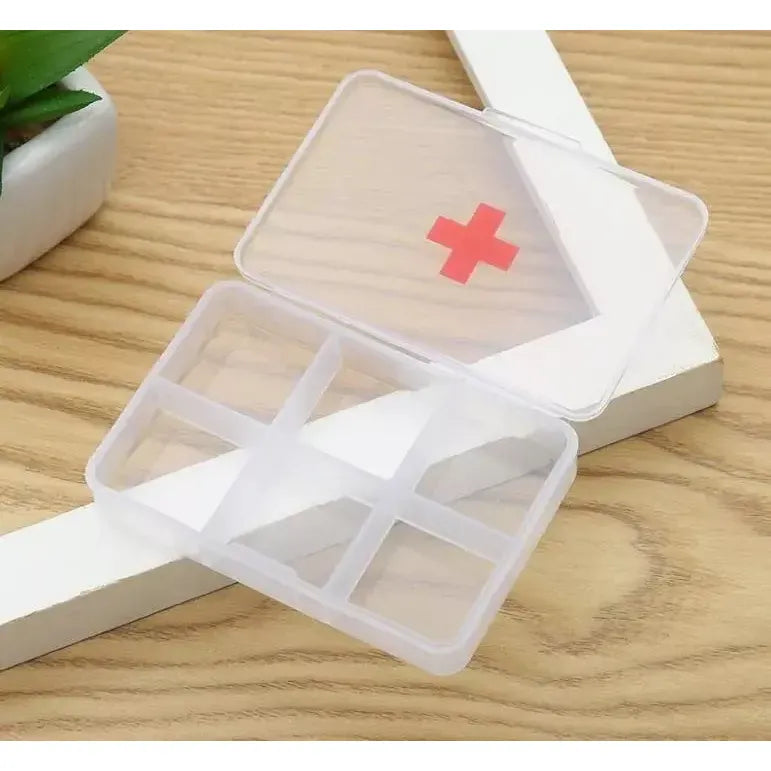 Pastillero Organizador Transparente 6 Compartimientos Diario