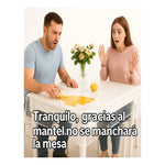 Mantel De Mesa Plastico Transparente Antimancha 140cmx 160cm Transparente Borde Blanco
