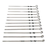 6 Brochetas Pinchos Anticucho Acero Barbacoa Parrilla Asado