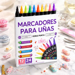 Set De 12 Marcadores Acrílicos Para Uñas De Doble Punta Doble Punta