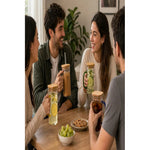 Vaso De Vidrio Con Tapa Bambú Y Sorbete Reutilizable 300 mL