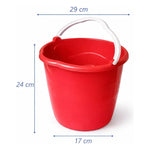 Balde Plastico Con Manilla Resistente Y Practico 10 Litros Rojo