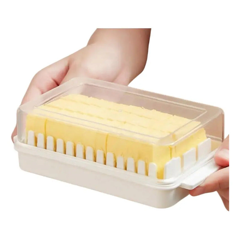 Caja De Corte Mantequillera De Mantequilla Sellada Con Tapa Blanco-transparente
