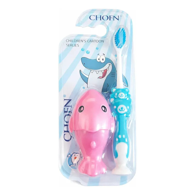 Cepillo Dental Para Pequeños Con Juguete Motivador Divertido Celeste