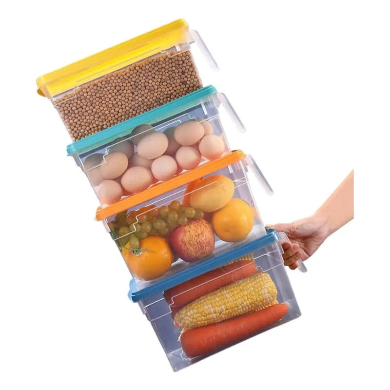 Caja Organizadora Para Refrigerador Con Tapa Y Mango Color