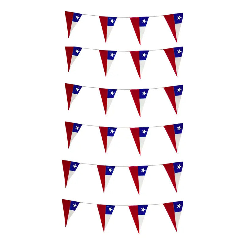 6 Banderines Decorativos Guirnaldas De Tela Chile 3.6mt