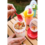 X2 Vaso Para Yogurt Frutas Y Cereales Con Cuchara 500ml Variados