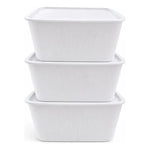 X3 Caja Cesta Organizadora Plastica Con Tapa Apilable 24ltrs