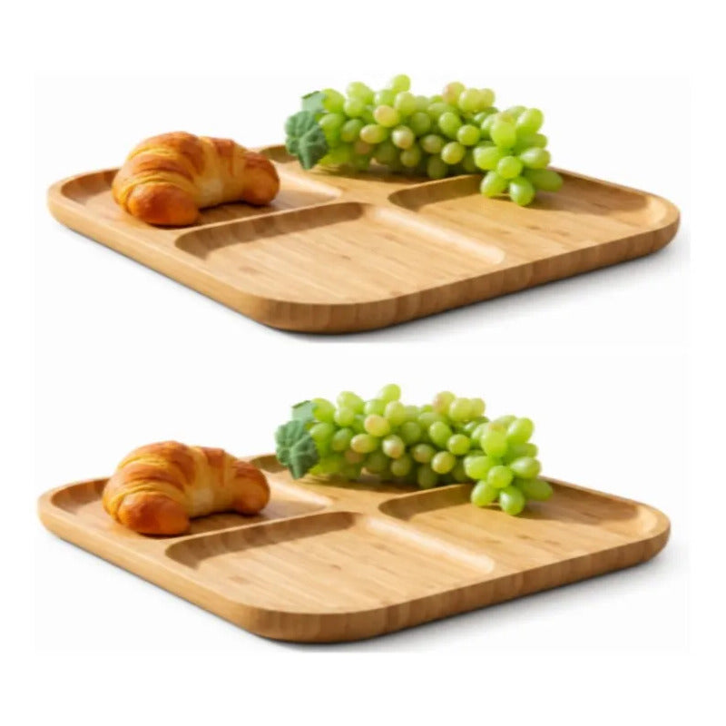 X2 Tabla  Para Servir Aperitivos Y Picoteo Bambú Picnic
