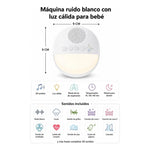 Maquina Ruido Blanco Para Bebe Con Luz Nocturna Sueño Bebe Blanco