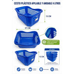 3 Cestas Apilables Organizadoras Anidable De 4 Litros Azul