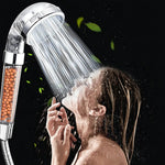 Ducha Spa Purificadora De Agua Con Cabezal Transparente Y 2 Niveles De Presión Brillante