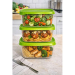 Set De 3 Taper Hermetico Contenedore Cuadrado Alimento 1,3lt Variados