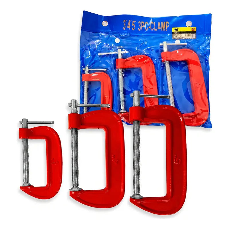 Prensas Sargento Tipo C 3 4 5  Set 3pcs Carpintería Acero