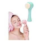 X2 Cepillo Limpieza Facial Exfoliante Doble Cara Manual