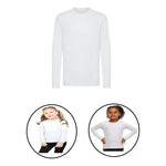 Camiseta Niños Y Niñas Blancas Algodón Manga Larga