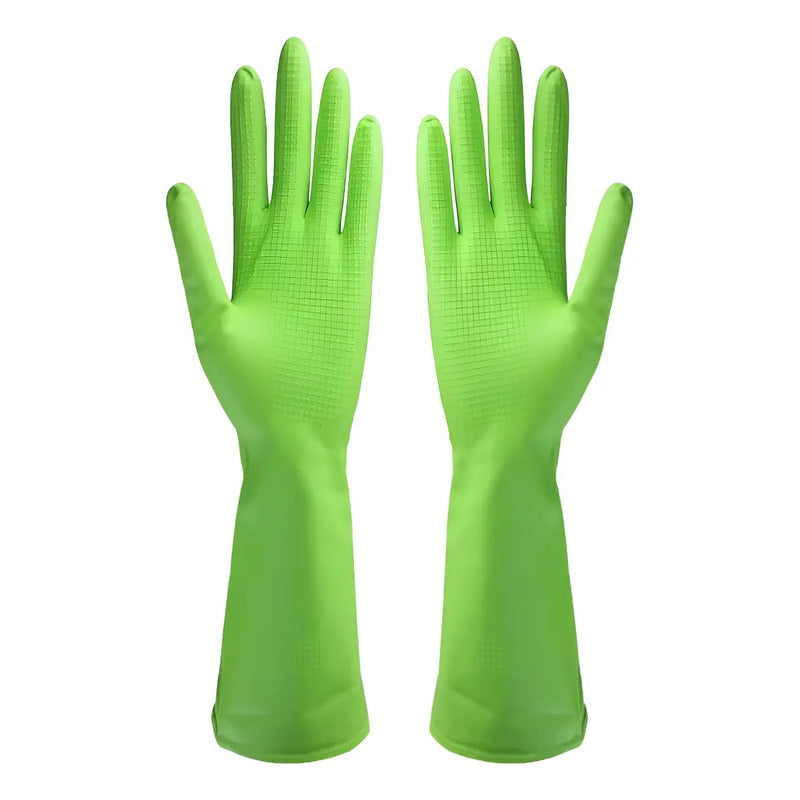 Guantes De Cocina Limpieza Impermeable Largos Multiuso Verde