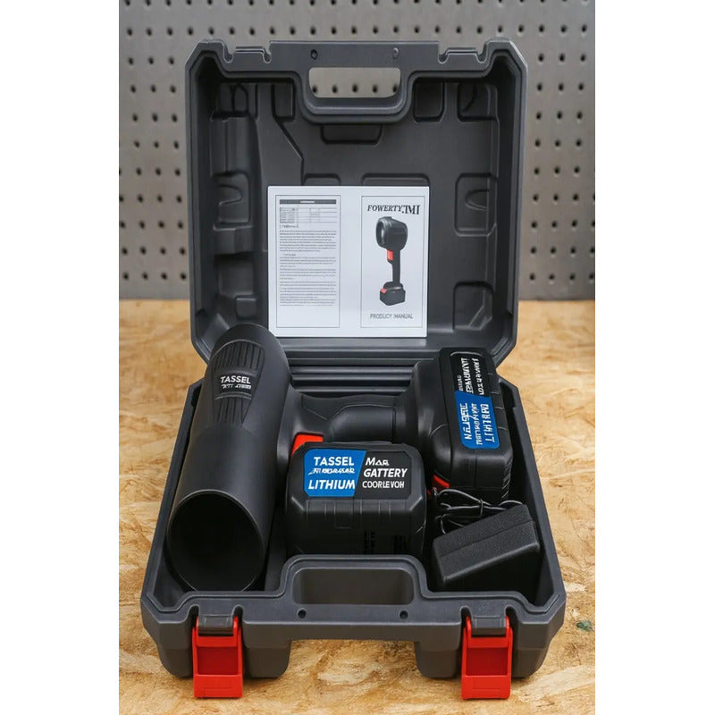 Soplador De Aire Inalambrico Tasbel Electrico 2 Bateria Hoja Azul Petróleo