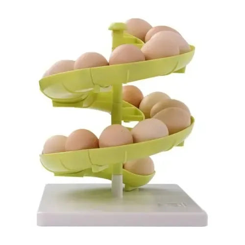 Dispensador De Huevos Espiral Cocina Soporte Plástico Verde