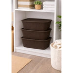 X3 Caja Cesta Organizadora Plastica Con Tapa Apilable 14ltrs