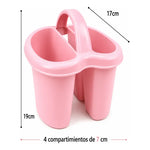 Escurridor Organizador Cubiertos 4 Divisiones Plastico Crema
