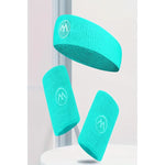 Set De Banda + Muñequera Deportiva Absorbente Sudor Unisex