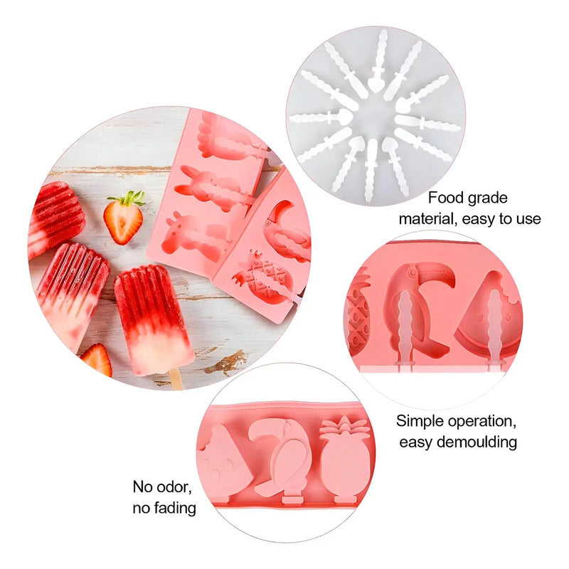 Molde De Silicona Para Mini Helados Con Palitos